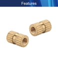 thumbnail image 3 of Wekity M4x12mm Female Thread Knurled Nuts Hx6mm OD Brass Threaded Insert Embedment Nuts Hydraulic Welded Joint Injection Molding Assortment Kit for 3D Printing Injection Molding 30PCS-0621, 3 of 5