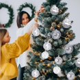 thumbnail image 2 of WLOELOEW 12-Piece Christmas Ball Ornament Set Silver Plastic Glitter Special Shape Tree Pendant Mixed Decor For Xmas Tree Home Holiday C, 2 of 6