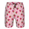 thumbnail image 3 of Wukai Strawberries Print Beach Trunks with Compression Liner Swimsuit Quick Dry Beach Sports Shorts with Pocket-Medium, 3 of 6