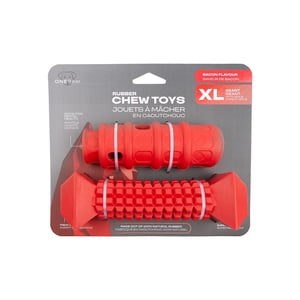 One Paw, 2 pack Rubber Chew Dog Toy, Extra Large, Treat Dispenser