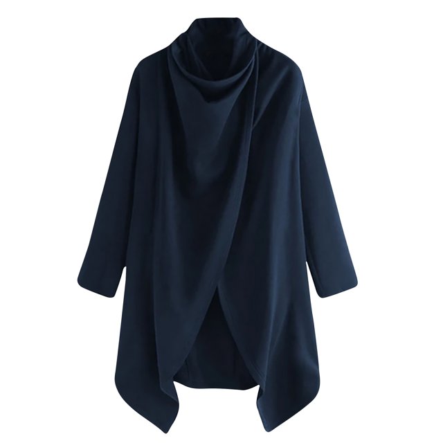 Men's Cape Jacket Street Style High Collar Solid Color Long Sleeve Fashion Punk Irregular Windbreaker