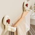 thumbnail image 3 of WRKEKC Clearance Suction Cup Bath Towel Rack - Wall-Mounted Shower Organizer with Hooks & Rod, 3 of 6