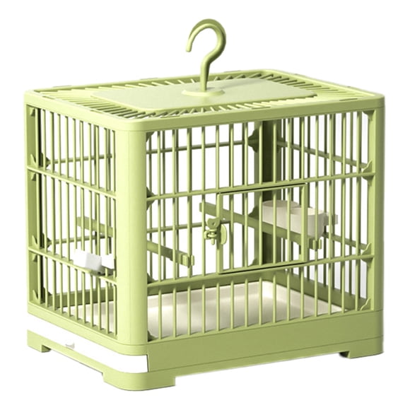 Portable Bird Cage Travel Lightweight Small Parrots with Standing Pole Detachable Tray Hook Handle Easy Transport Outdoor Use