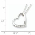 thumbnail image 2 of Collier en Argent Sterling 925 Rhodié avec Cœur et Diamant 18 Pouces, 2 of 2
