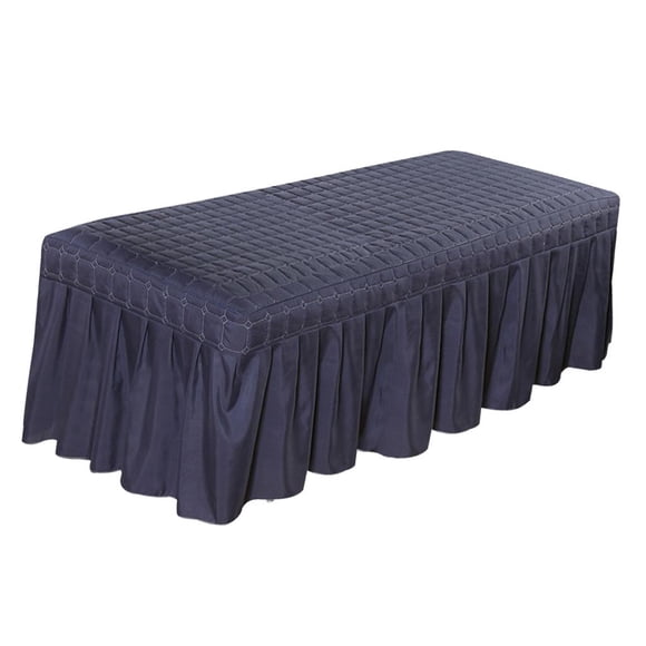 Beauty Bed Valance Sheet Massage Table Skirt with Hole Make Your Salon And Professional , Dark Bluex60cm, as described