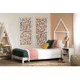 thumbnail image 3 of South Shore Sweedi Twin Solid Wood Bed with House Frame Headboard, in White, 3 of 10