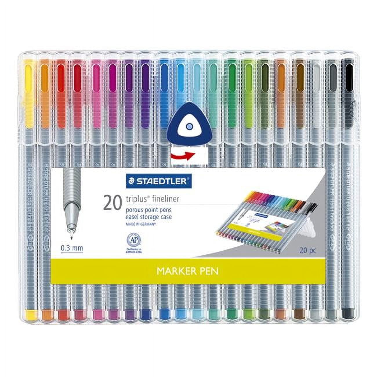 Ensemble de Stylos Feutres Staedtler Triplus, Pointe Superfin, 20 Couleurs