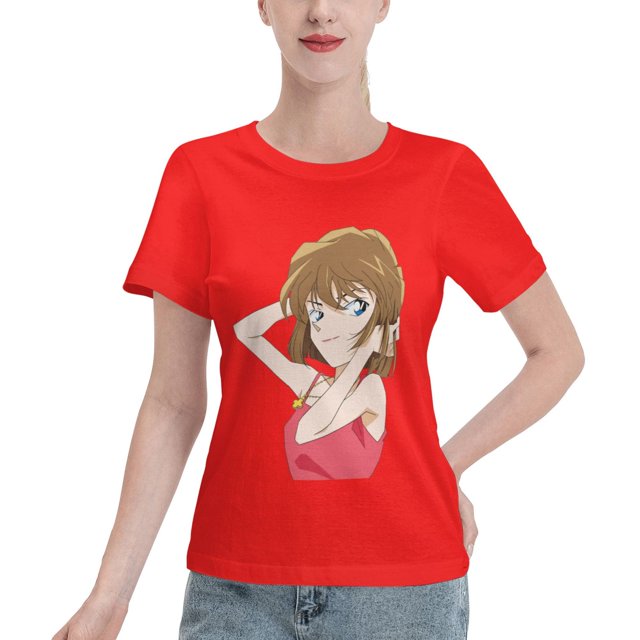 T-Shirt Basique à Manches Courtes pour Femmes Detective Conan Haihara Ai