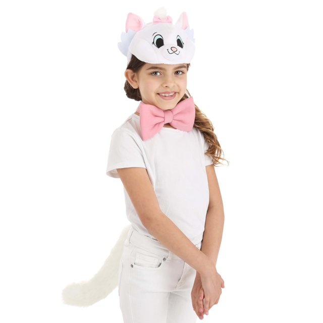 Serre-tête en Peluche pour Adultes Aristocats Marie, Ensemble Collier et Queue