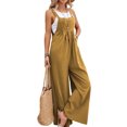 thumbnail image 1 of Innerwin Salopette à Jambes Larges Unie pour Femmes, Jaune, S, 1 of 2