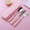 Pink, variant on Stainless Steel Portable Cutlery Set Chopsticks Spoon Fork Three Piece Gift For Office Work Travel Camping