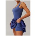 thumbnail image 2 of PISONIC Robe de Tennis et de Golf pour Femmes avec Soutien-Gorge Intégré, Short, Dos Nu, Encolure Carrée, Mini Jupe Bouffante, Robes Athlétiques avec Poches, 2 of 8
