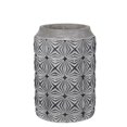 thumbnail image 1 of Benzara BM206044 Small Size Cement Table Vase with Geometric Design, White & Gray, 1 of 1