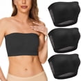 thumbnail image 1 of 3 Pieces Womens Non Padded Bandeau Sprots Bra Strapless Convertible Bralettes Basic Layer Top Bra, 1 of 5