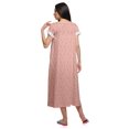 thumbnail image 4 of Moomaya Robe de Nuit à Manches Courtes Imprimée pour Femmes en Coton, 4 of 5