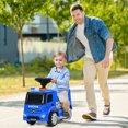 thumbnail image 4 of Patiojoy Kids Ride On Police Car 2-in-1 Toddler Push Car w/Storage Space Indoor & Outdoor Use Blue, 4 of 8