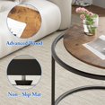 thumbnail image 4 of ZJQYDS Table Basse Gigogne Table Ronde Ensemble de 2 Tables d'Appoint avec Cadre en Métal Robuste pour Salon Chambre Appartement Moderne Industriel Simple Table de Nuit, Brun Rustique, 4 of 18