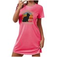 thumbnail image 2 of Mefallenssiah Chemise de Nuit Courte Surdimensionnée pour Femmes Mode Imprimé Poitrine Manches Courtes, 2 of 7
