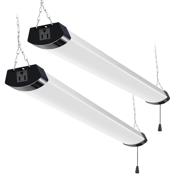Bbounder 4 Pack Linkable LED Shop Light with Reflector, Super Bright 6500K Cool Daylight, 4400 LM, 4FT Integrated Fixture for Garage, 40W Equivalent