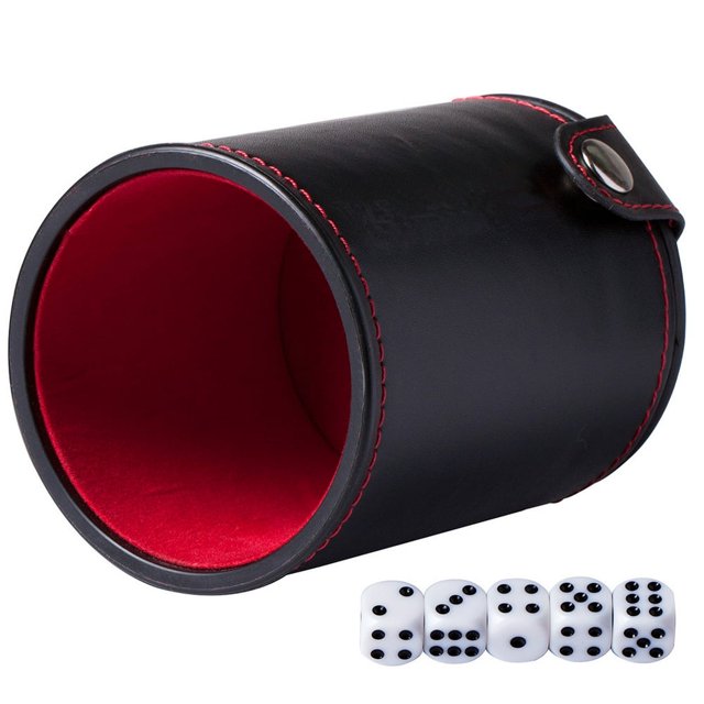 CUITING Dice Cup Cup Bar Shaking Shaker Storage Game Gaming Dices Casino Box Container Dot Set Roller Round