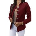 thumbnail image 1 of Innerwin Business Jackets V Neck Women Blazers Work Solid Color Slim Fit Cardigan Jacket Claret XL, 1 of 2