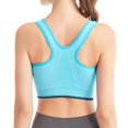 thumbnail image 4 of FYEGRE Sports Bras for Women Full Support Front Zip Closure Compression Bras Post Surgery Wireless Racerback Sport Brassiere Green XXL, 4 of 4