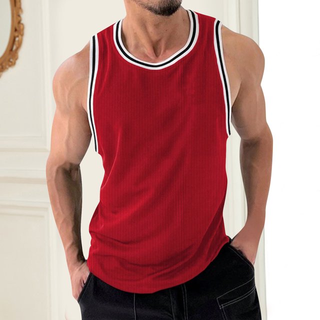 Styesk Débardeurs Hommes Mode Col Rond Couleur Unie Maille Séchage Sans Manches
