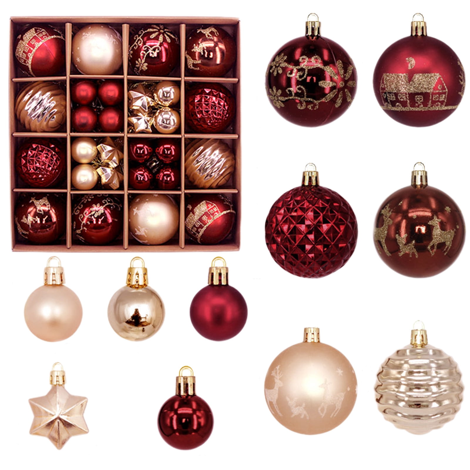 Personalized Christmas Ornaments Christmas Holiday Accessories Painted Christmas Balls Set Plastic Balls Window Available Christmas Tree Available Christmas Tree Small Pendant