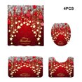thumbnail image 3 of Transemion Curtain Bathroom Deco Christmas Shower Curtain Set Anti-Rust Metal Buttonhole Application Bathroom 4-piece, 3 of 6