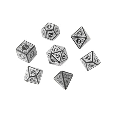7 Pcs dés en Acrylique Antique pour Jeu de Rôle DND RPG Jouets Blancs