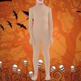 thumbnail image 2 of GDREDA Kids Dancewear Solid Color Spandex Zentai Child Unitard (Beige,M), 2 of 3