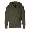 thumbnail image 1 of Independent Trading Co. Heavyweight Full-Zip Hooded Sweatshirt, S, Army, 1 of 1