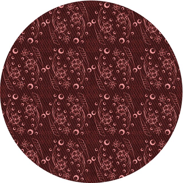 Ahgly Company Tapis de Zone Rond d'Intérieur Lavable à la Machine, Transitionnel, Rouge Brique de Feu, 5 Pieds Rond