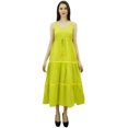 thumbnail image 3 of Bimba Women's Sundress Long Maxi Drawstring Waist Spaghetti Strap Dresses, 3 of 9