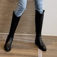 thumbnail image 4 of Styesk Bottes pour Femmes Bottes pour Femmes Mode Décontractée Polyvalente Fermeture Éclair Suède Style d'Automne Tendance de la Mode Bottes Empilées Plates Mi-Mollet Bottes de Travail pour Femmes, 4 of 5