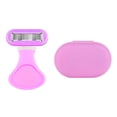 thumbnail image 1 of Women's 6-Layer Blade Manual Shaver with 55-Degree Pivoting Head - Curved Skin Fit, Reduced Pulling - Portable Mini Razor for Legs, Armpits - Purple ABS+TPR Body, Includes Cutter Holder, Head &, 1 of 6