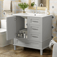 thumbnail image 2 of 30" Bathroom Storage Cabinet with a Soft Closing Door and 3 Drawers with Sink Combo Set, 2 of 9