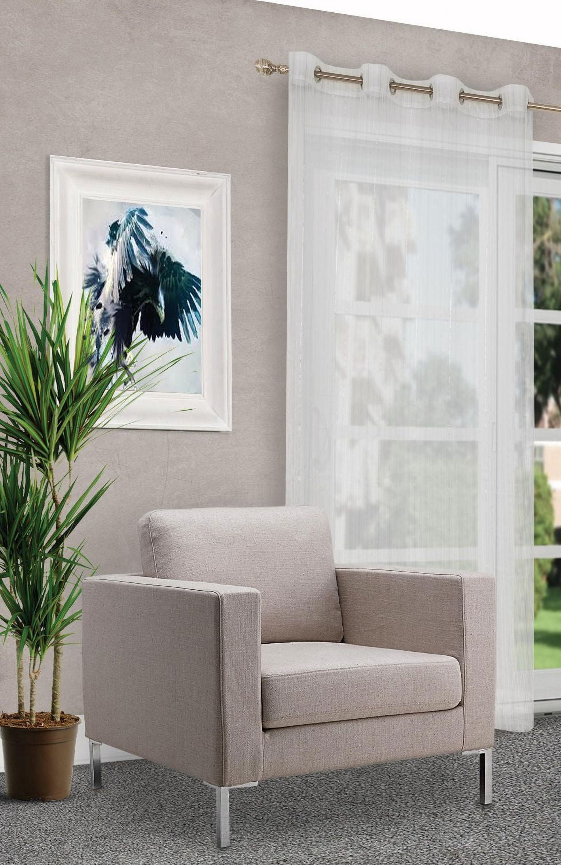 Gouchee Home Emily, voilage transparent rayé à œillets, Ensemble de 2 panneaux, 54x96