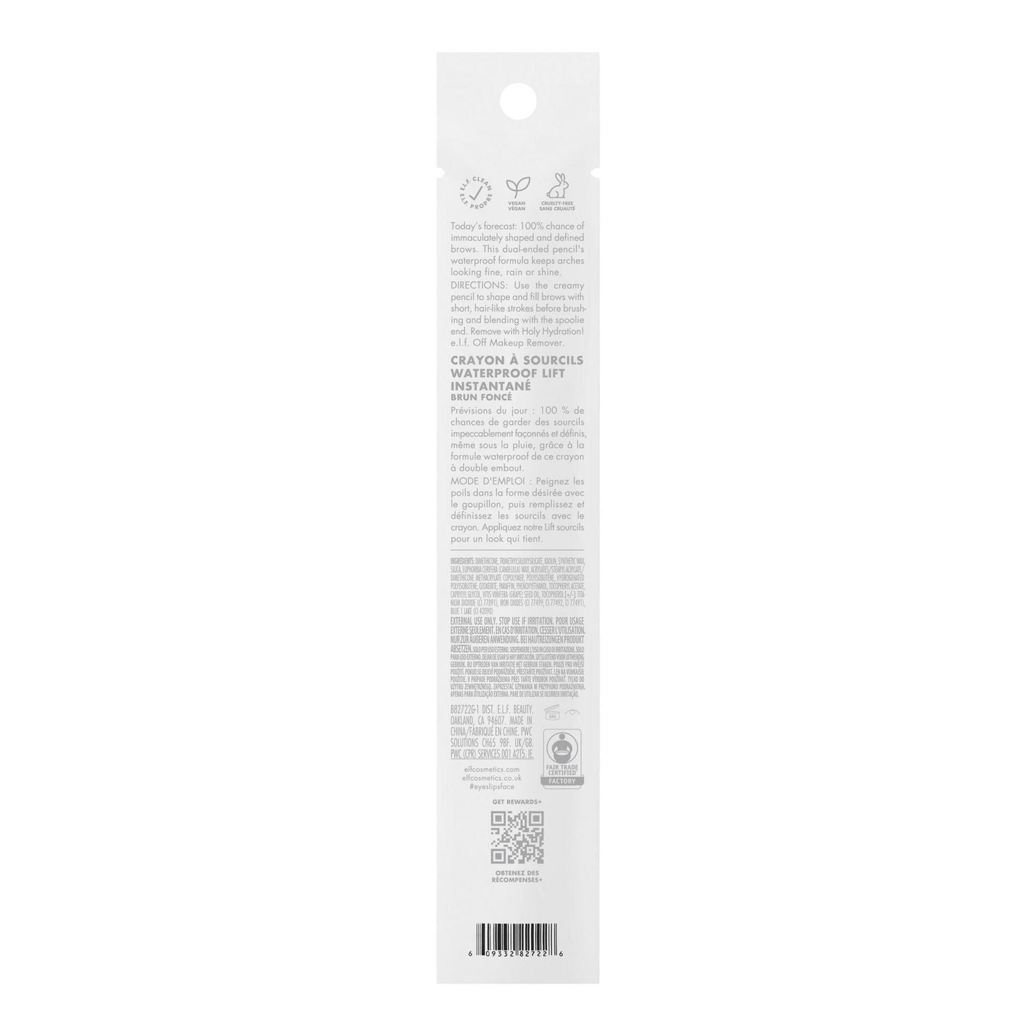 e.l.f. Cosmetics Crayon à Sourcils Waterproof Lift Instané