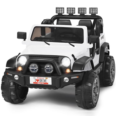 Patiojoy 12V Electric Kids Ride On Truck Toys 2 Seater Jeep Car with Remote Control White