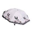 thumbnail image 1 of tredstone Dual Lace Umbrella Exquisite Butterflies Pattern Suitable For Any Occasion Lace Side Umbrella Polyester Sun Umbrella white 1Set, 1 of 6