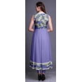 thumbnail image 4 of Bimba Robe Anarkali Fleur Violette Moyenne Col Mandarin Sans Manches Kurtis pour Femmes Imprimé Robe Maxi Petite, 4 of 6