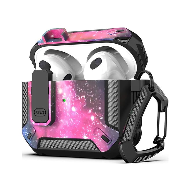 SharkTRUE Durable Full Body Protection Case For AirPods 4 With Hook, Perfect Fit & Wireless Charging Compatible