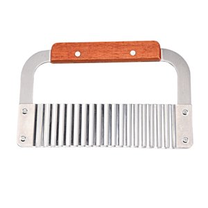 TopLLC Kitchen Accessories,Home And Kitchen,Kitchen Tools,Kitchen Sets Wooden Handle Wave Cutter Potato Stainless Steel Multifunctional Wolf Tooth Potato Knife Wooden Handle Wave Cutter