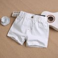 thumbnail image 2 of Birdeem Spring and Summer Cute Solid Button Girls Pocket Elastic Waist Comfy Shorts Jeans, 2 of 12