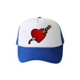 thumbnail image 1 of Trucker Mesh Vent Snapback Hat, Heart Dagger 3D Patch Embroidery Royal Blue, 1 of 1