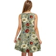 thumbnail image 4 of Ovzne Robes pour Femmes Robe de Plage Robe Décontractée pour Femmes Grande Taille Sans Manches à Col Rond Courte Robe Fleurie Robe de Vacances Liquidation, 4 of 5