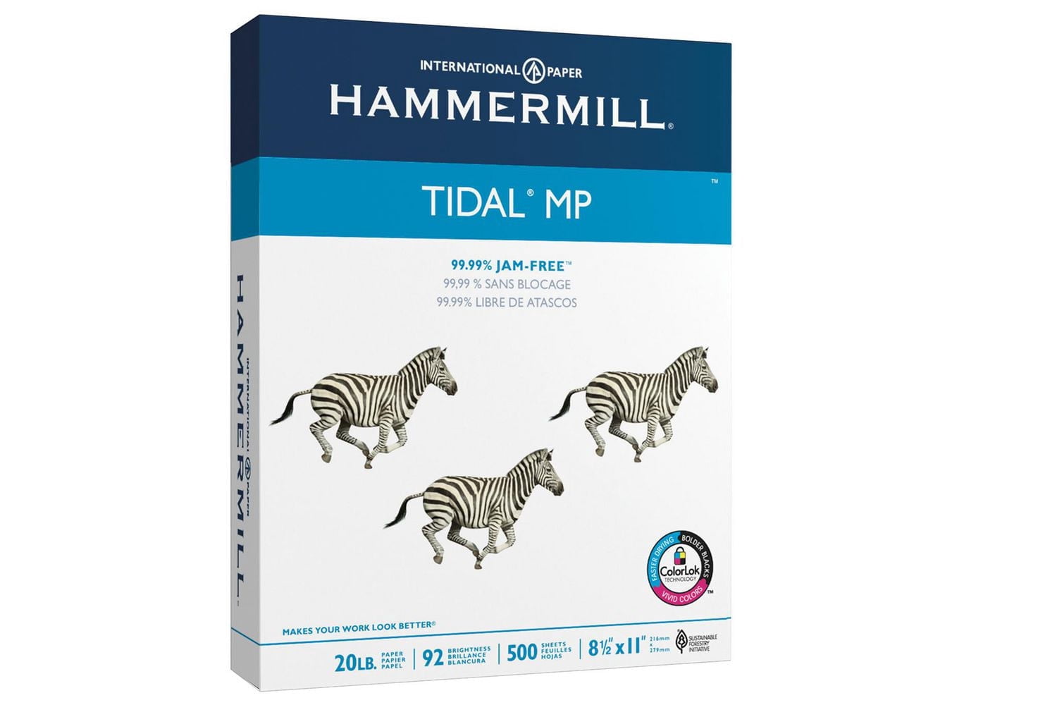 Hammermill Tidal MP White Multipurpose Copy Paper, Letter Size, 20 lb, 92 Bright, 500 Sheets