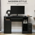 thumbnail image 4 of HOMCOM Computer Desk Modern Workstation Desk w/ Shelf Drawer Black, 4 of 10