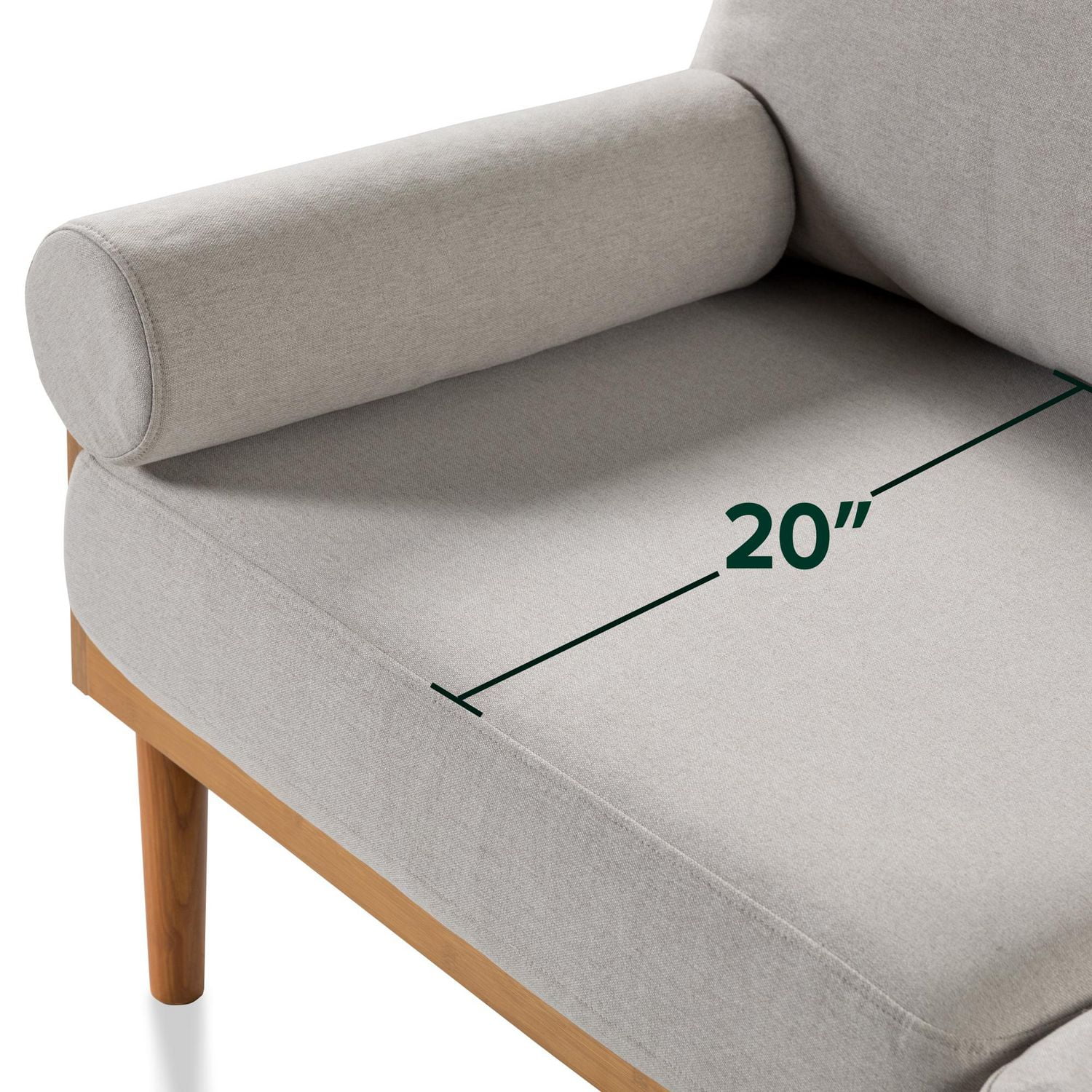 Zinus Denzel 68 inch 3 Seat Bamboo Sofa
